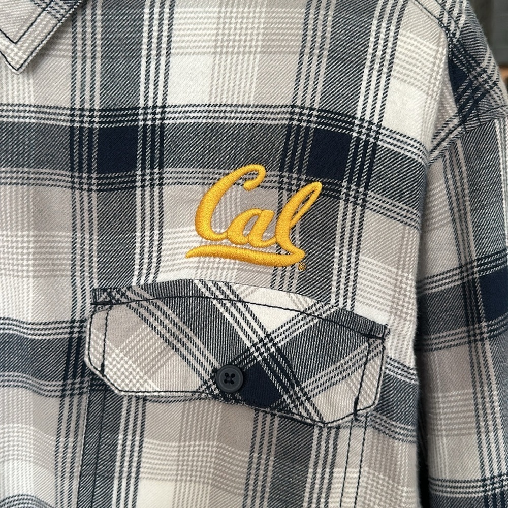 COLUMBIA‎ CAL Bears Collegiate Plaid Flannel Shirt Long Sleeve Cotton Casual XL - Picture 5 of 14